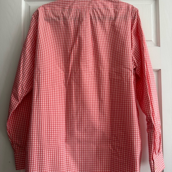 Vineyard Vines Men's Orange Gingham Shirt - Picture 3 of 4